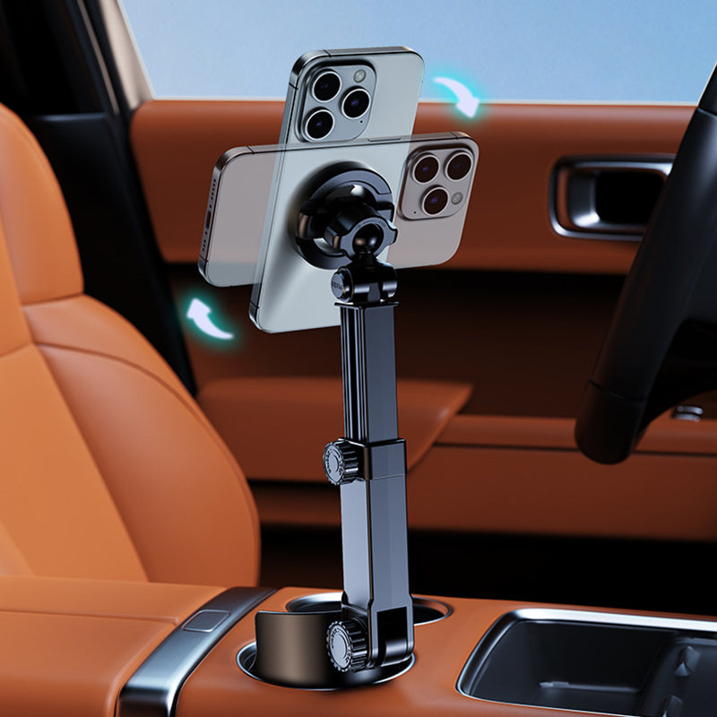 🔥Car Cup Holder Phone Mount – 360° Adjustable, Strong N52 Magnet, One-Hand Operation, Fits All Phones, Stable Magnetic & Clamp Models for Safe Driving